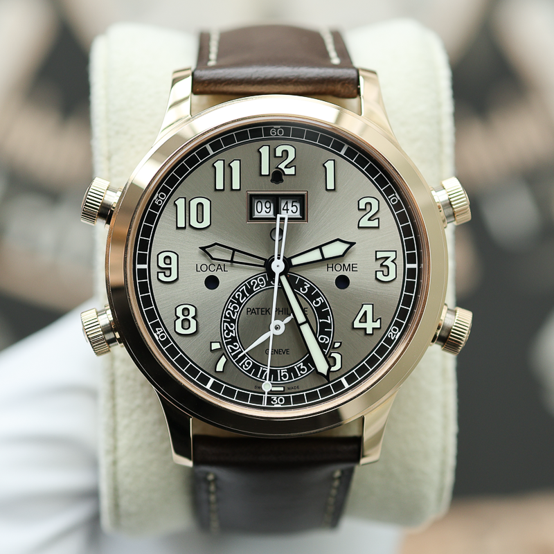 Patek Philippe Grand Complications Alarm Travel Time 5520RG-001 Sunburst Grey Dial