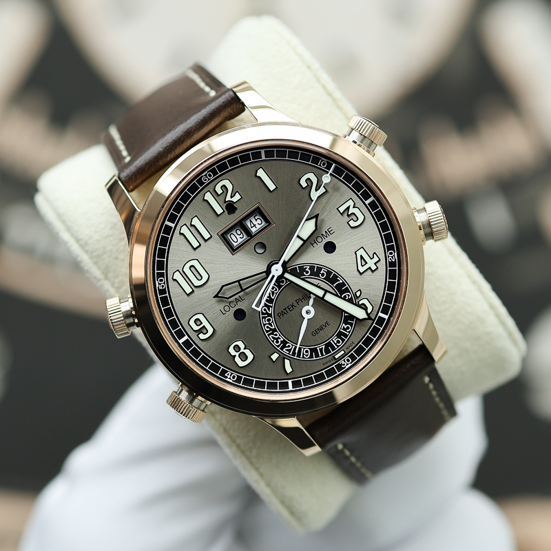 Patek Philippe Grand Complications Alarm Travel Time 5520RG-001 Sunburst Grey Dial