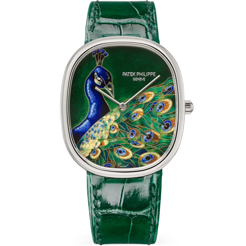 Patek Philippe Golden Ellipse Blue Peacock 5738/50G-041 34.5mm Enamel Dial