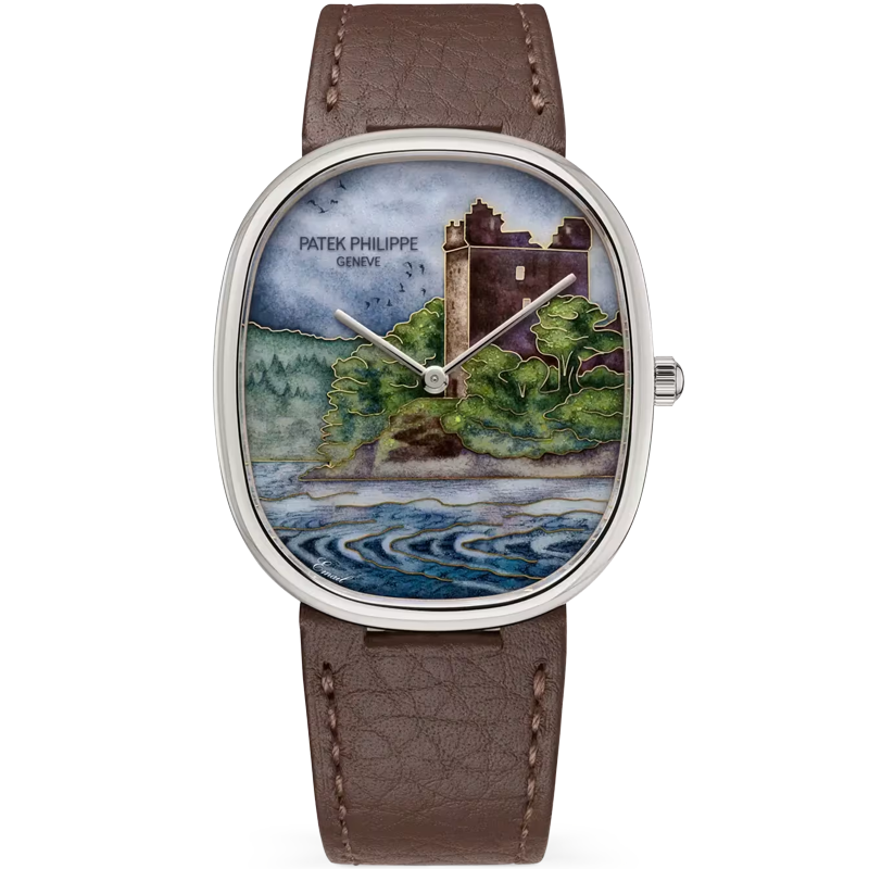 Patek Philippe Golden Ellipse Legendary Castle 5738/50G-042 34.5mm Enamel Dial