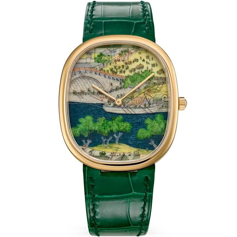 Patek Philippe Golden Ellipse Festivities by the River 5738/50J-015 34.5mm Enamel Dial