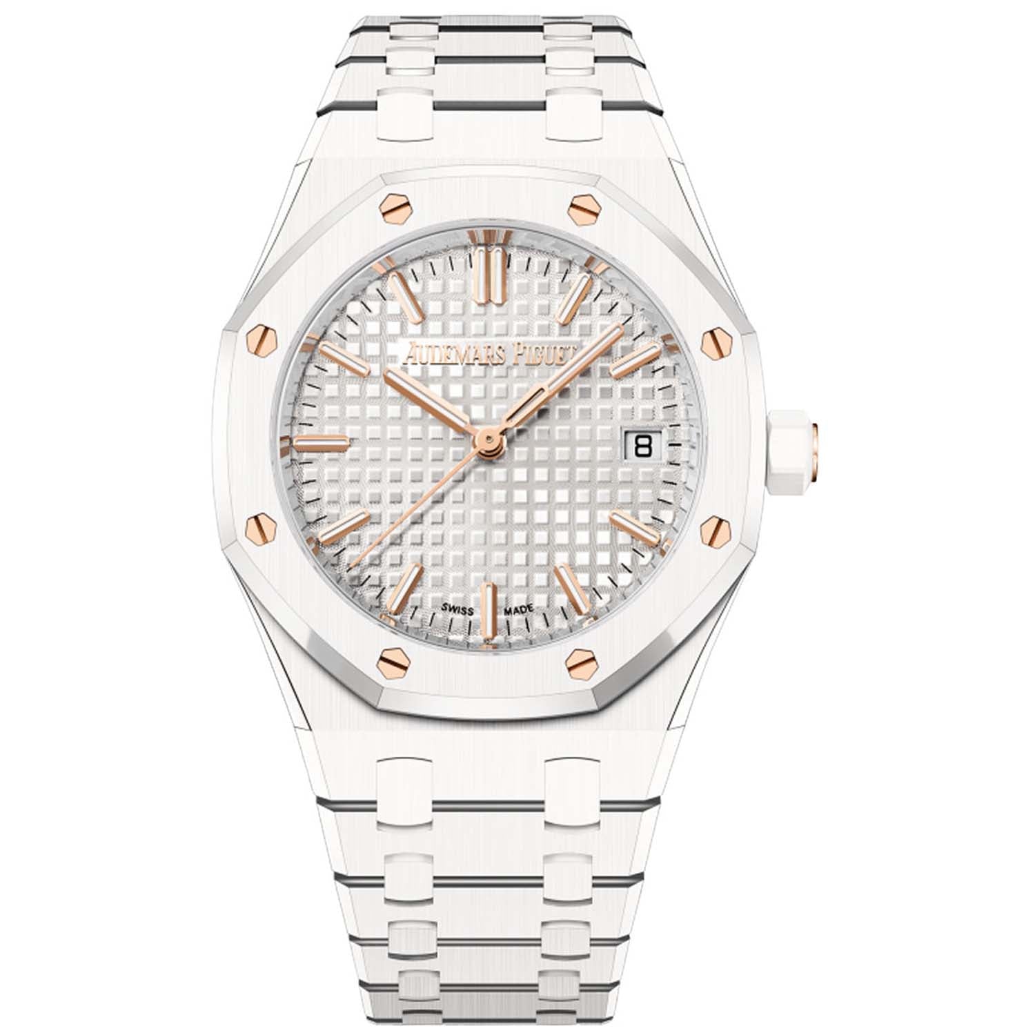 Audemars Piguet Royal Oak Selfwinding 34mm White Ceramic Silver Dial 77350CB.OO.1266CB.01