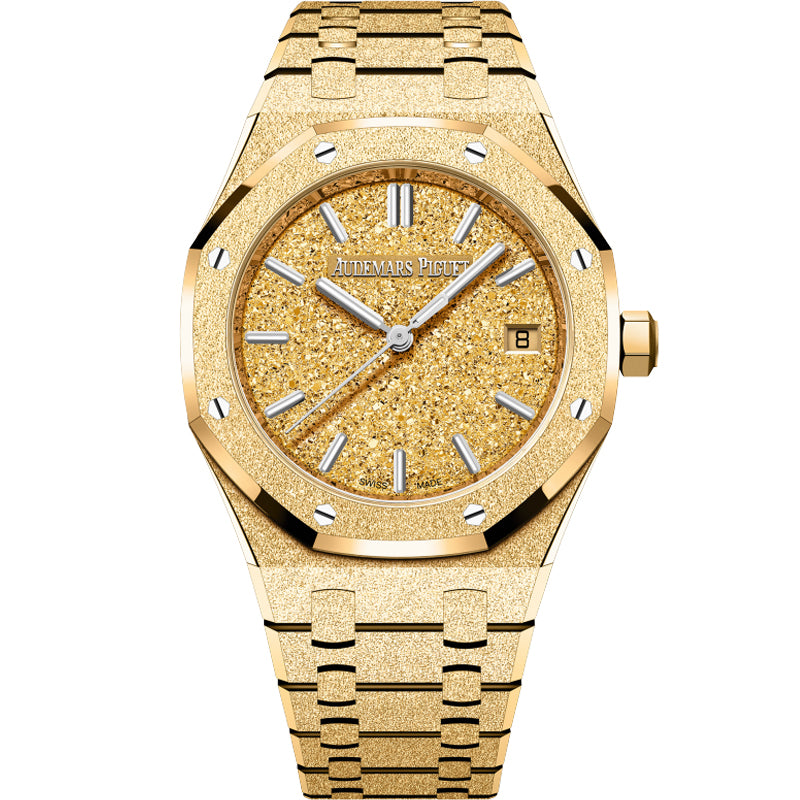 Audemars Piguet Royal Oak Frosted Yellow Gold 77450BA.GG.1361BA.01 34mm Gold Dial