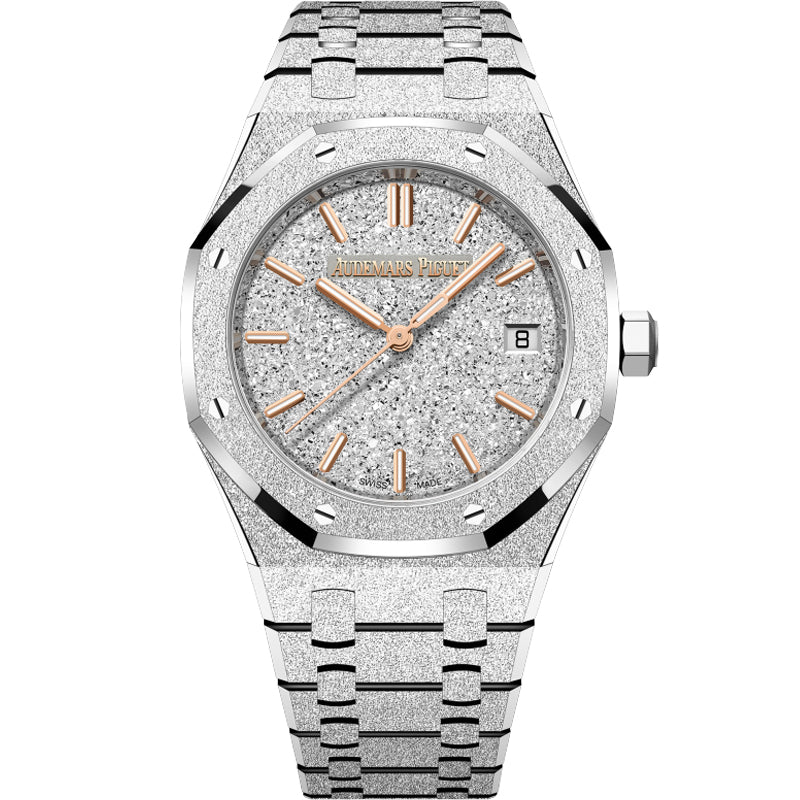 Audemars Piguet Royal Oak Frosted White Gold 77450BC.GG.1361BC.01 34mm Silver Dial