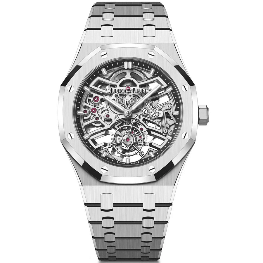 Audemars Piguet Royal Oak Self Winding Flying Tourbillon Openworked "50th Anniversary" 41mm 26735ST.OO.1320ST.01 Skeleton Dial