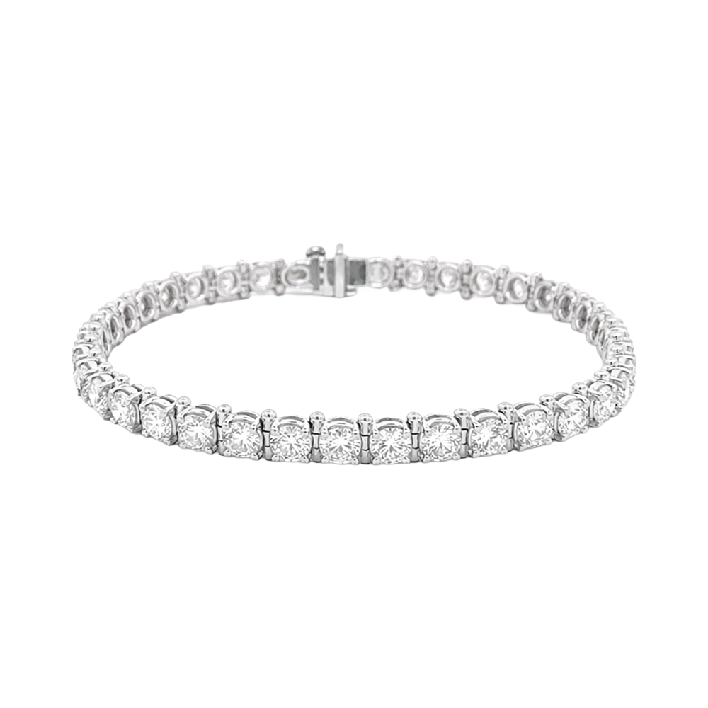 Classic Brilliant Cut Diamond Tennis Bracelet in 14K White Gold