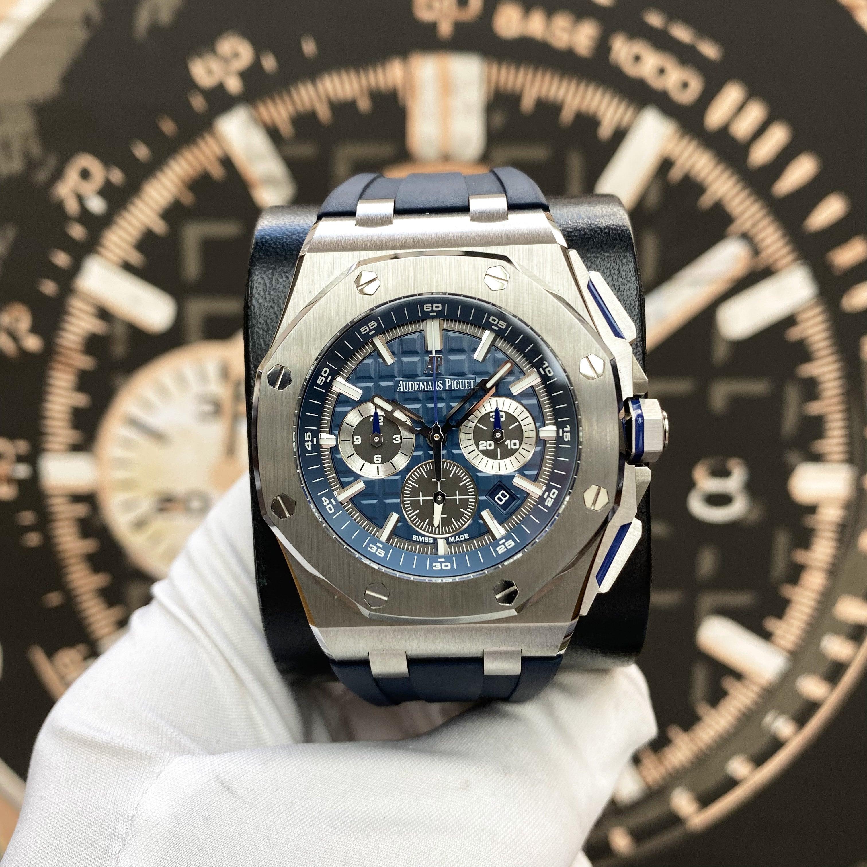 Audemars Piguet Royal Oak Offshore Chronograph 42mm 26480TI.OO.A027CA.01 Blue Dial Pre-Owned - Gotham Trading 