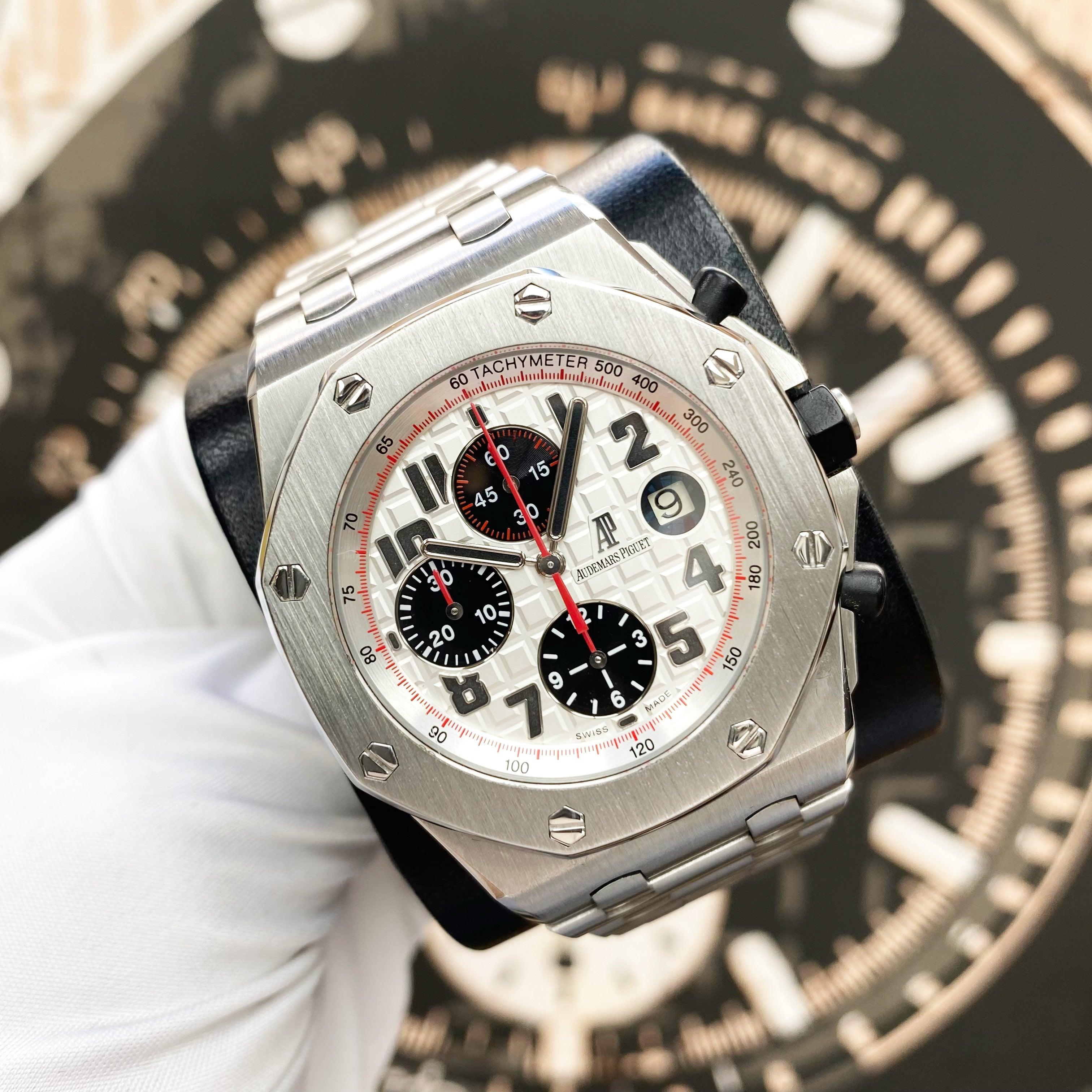 Audemars Piguet Royal Oak Offshore Chronograph 42mm 26170ST.OO.1000ST.01 White Dial Pre-Owned - Gotham Trading 