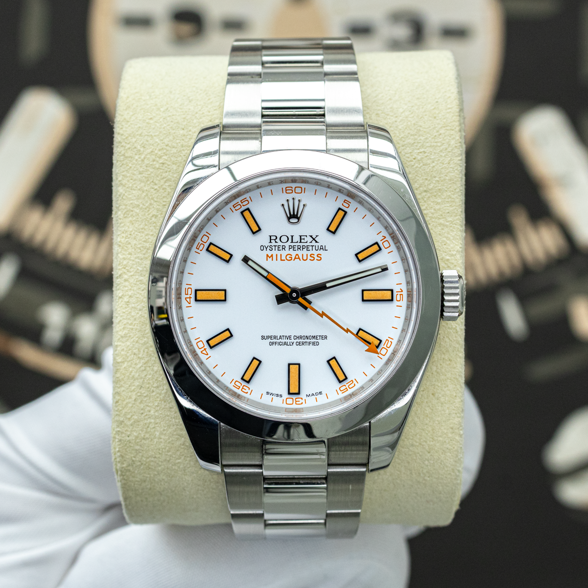 Rolex 2019 FULL SET Milgauss 116400 40mm White Dial Pre-Owned