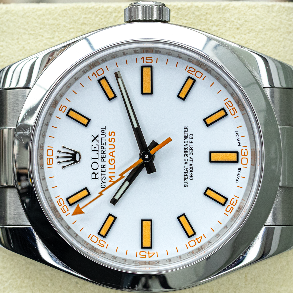Rolex 2019 FULL SET Milgauss 116400 40mm White Dial Pre-Owned