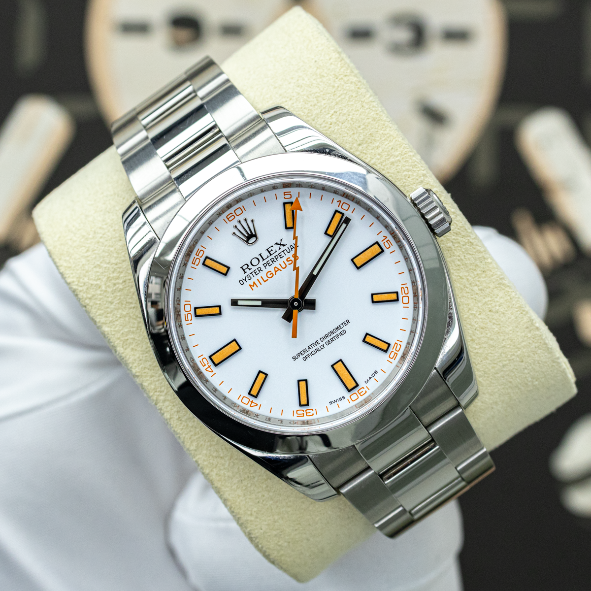Rolex 2019 FULL SET Milgauss 116400 40mm White Dial Pre-Owned