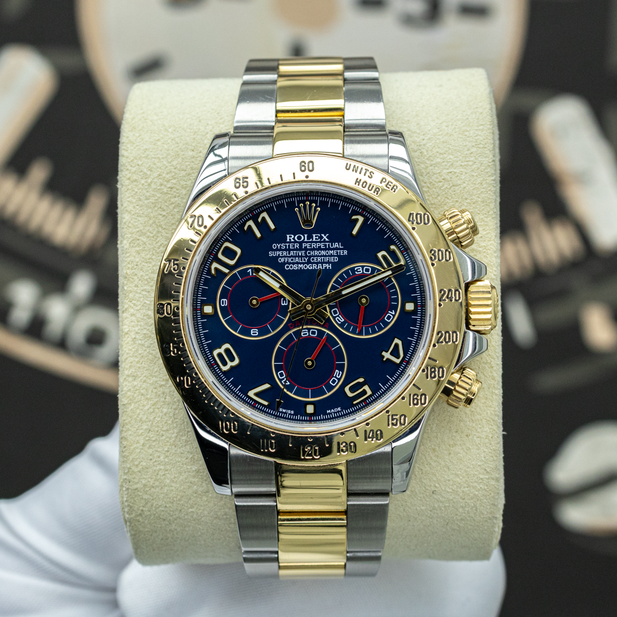 Rolex Cosmograph Daytona Rolesor Racing 116523 40mm Blue Dial Pre-Owned