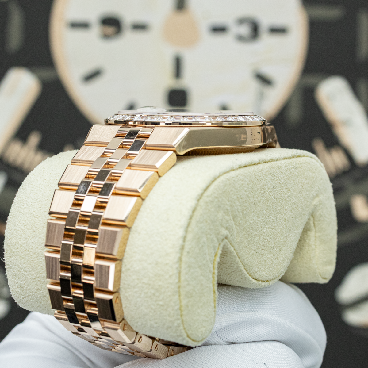 Rolex 2025 FULL STICKERS Land-Dweller 127385TBR 40mm Baguette Diamond-Set White Dial