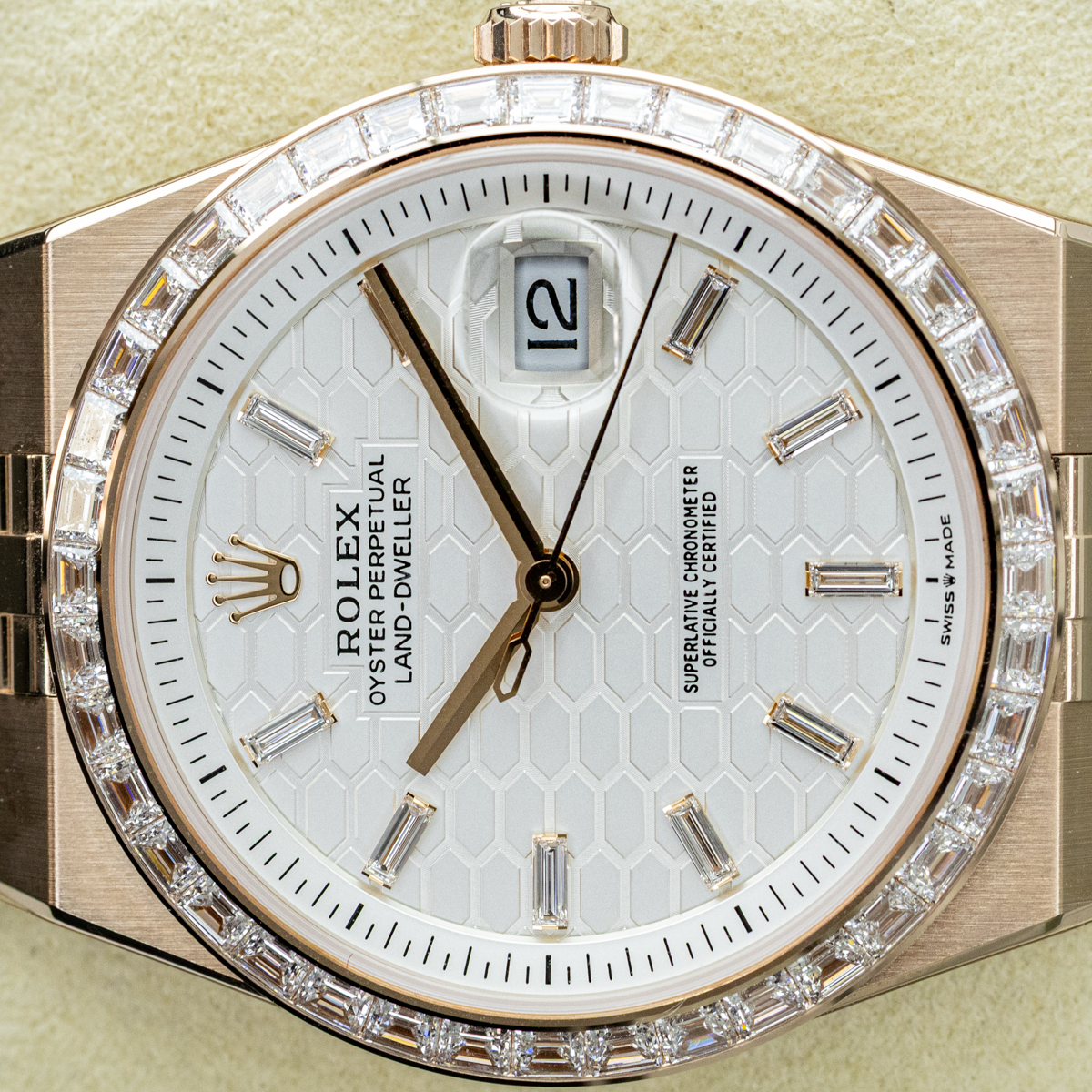 Rolex 2025 FULL STICKERS Land-Dweller 127385TBR 40mm Diamond White Dial