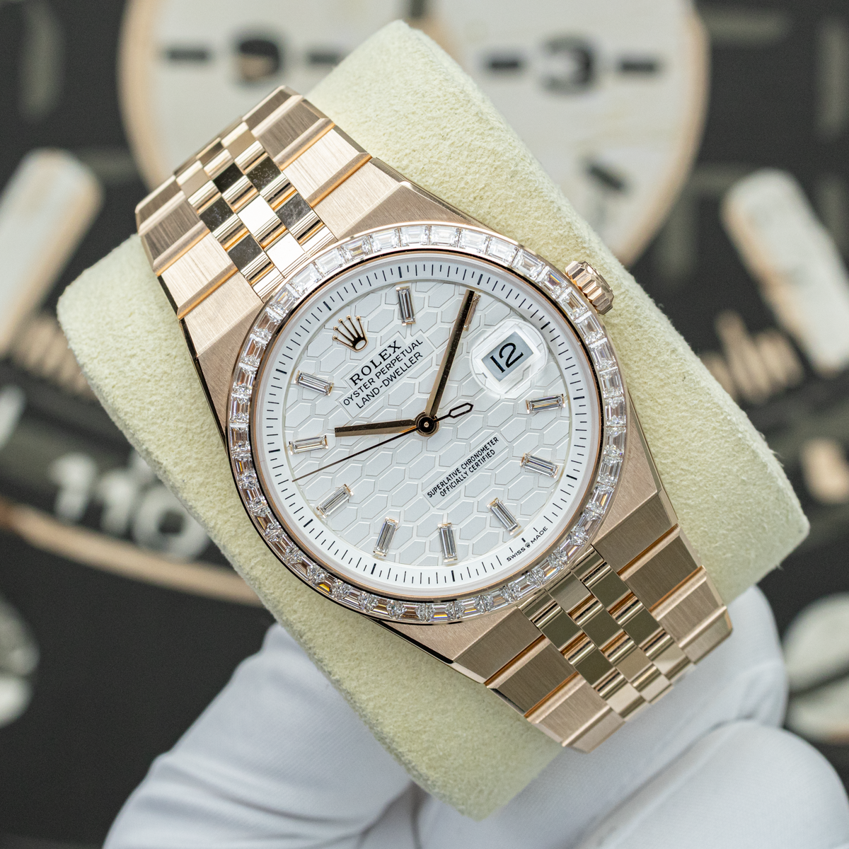 Rolex 2025 FULL STICKERS Land-Dweller 127385TBR 40mm Diamond White Dial