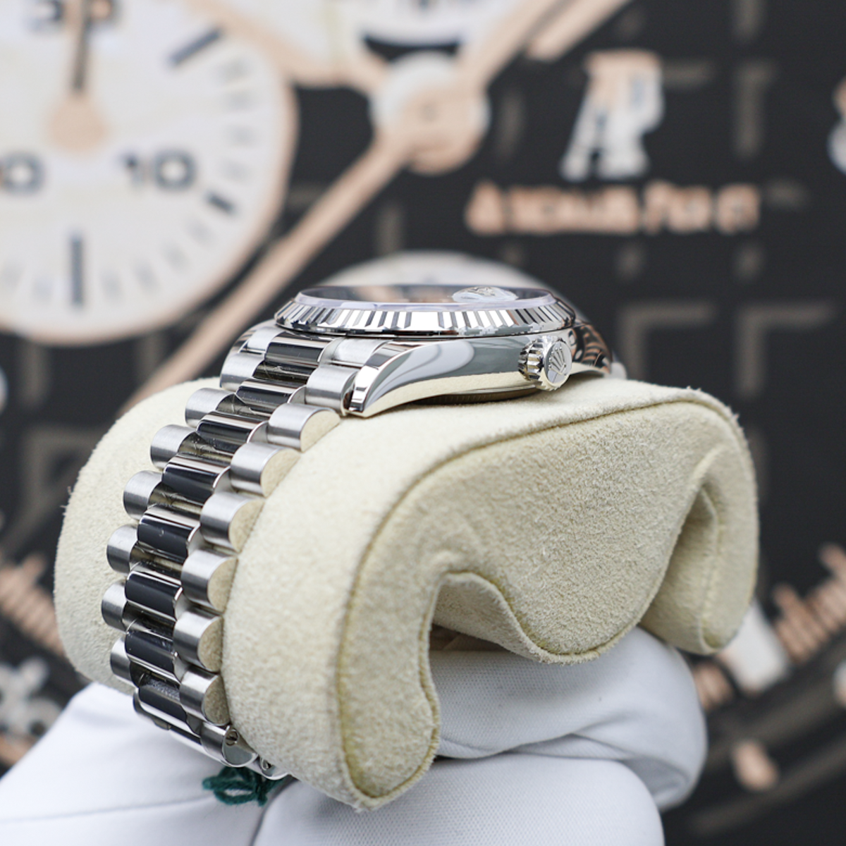 Rolex 2025 Day-Date 128236 36mm Baguette Diamond Ice Blue Dial