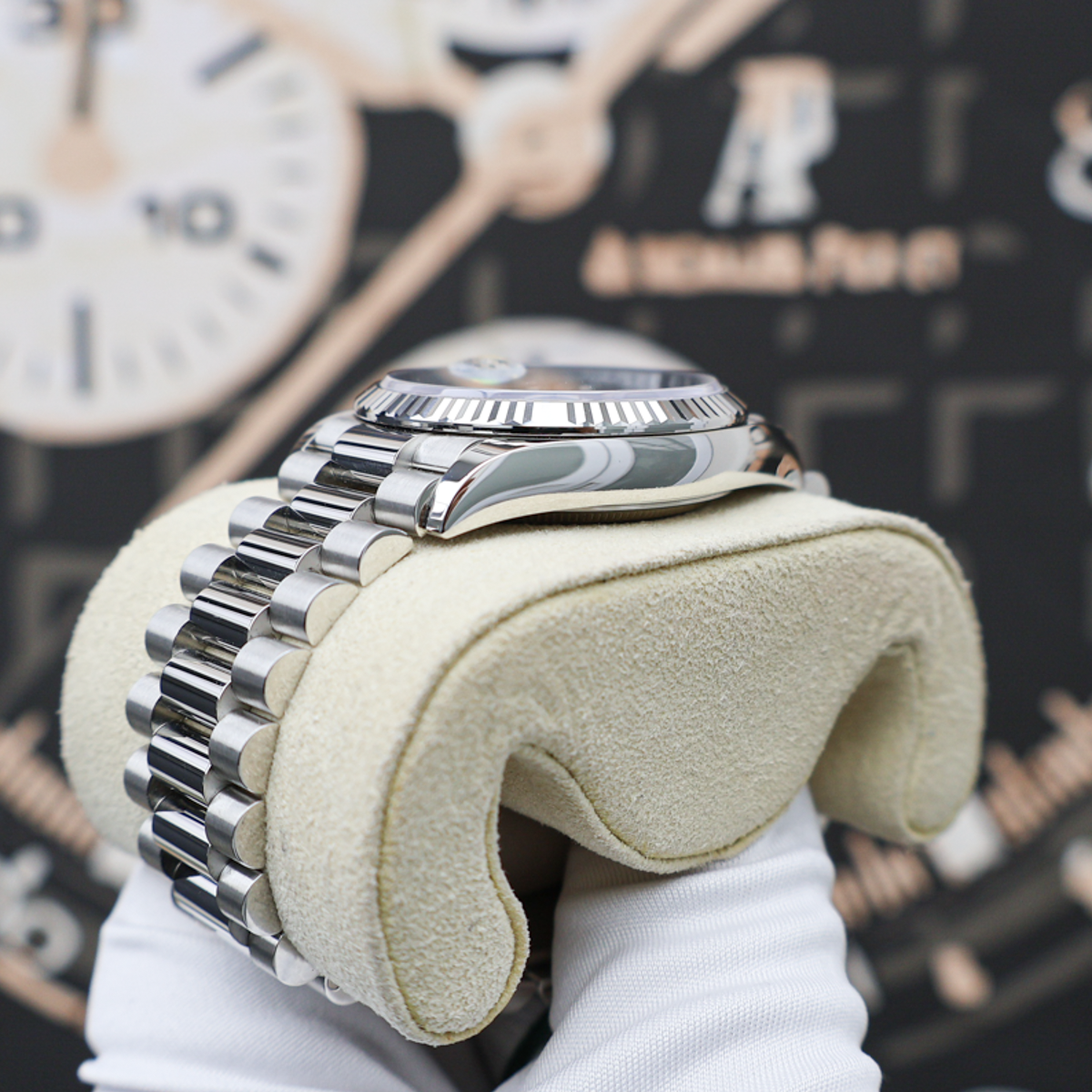 Rolex 2025 Day-Date 128236 36mm Baguette Diamond Ice Blue Dial