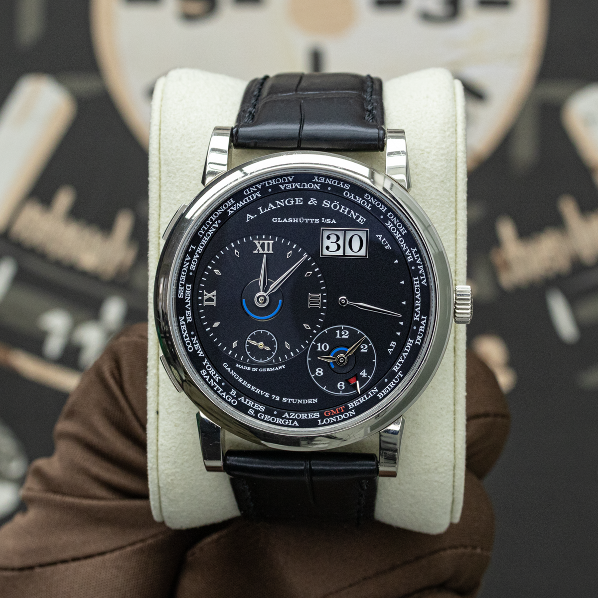 A. Lange & Söhne Lange 1 Time Zone 136.029 42mm Black Dial Pre-Owned
