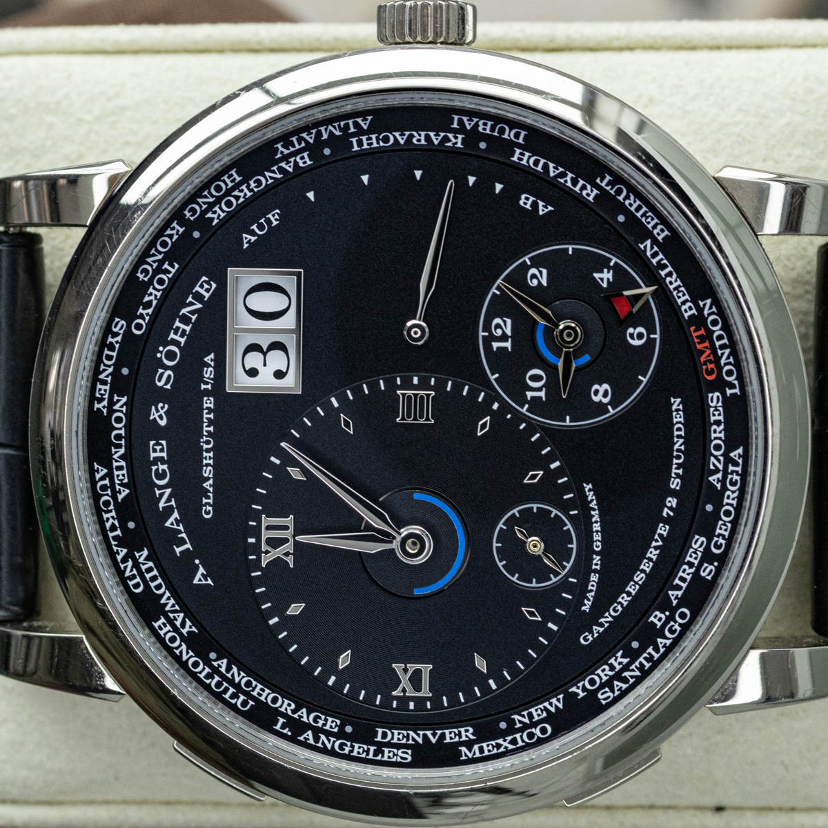 A. Lange & Söhne Lange 1 Time Zone 136.029 42mm Black Dial Pre-Owned