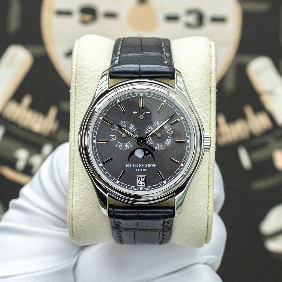 Patek Philippe Complications Annual Calendar 5146P 39mm Grey Dial Pre-Owned