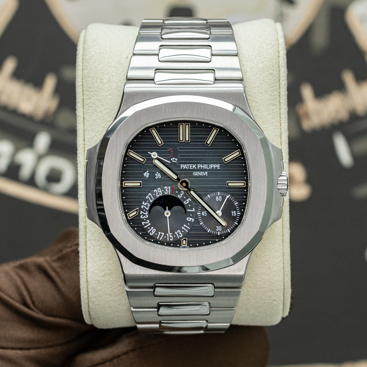 Patek Philippe Nautilus Moon Phases 5712/1A 40mm Blue Dial Geneva Sealed Pre-Owned