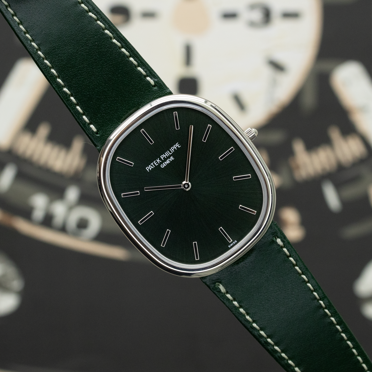Patek Philippe Golden Ellipse 5738G 34.5mm Green Dial
