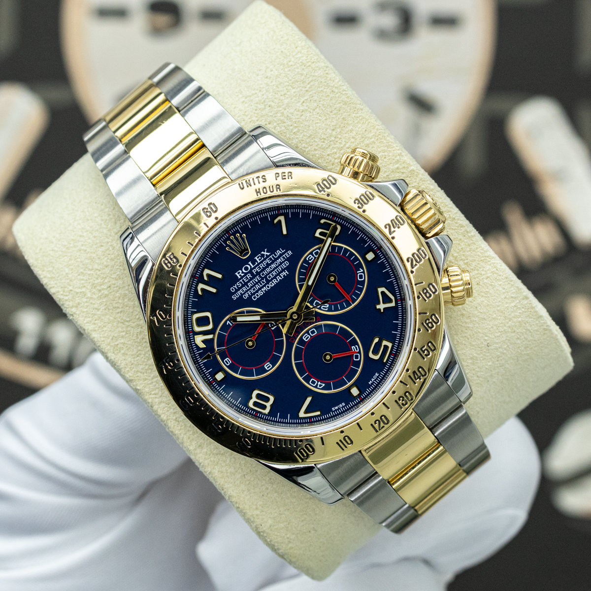 Rolex Cosmograph Daytona Rolesor Racing 116523 40mm Blue Dial Pre-Owned