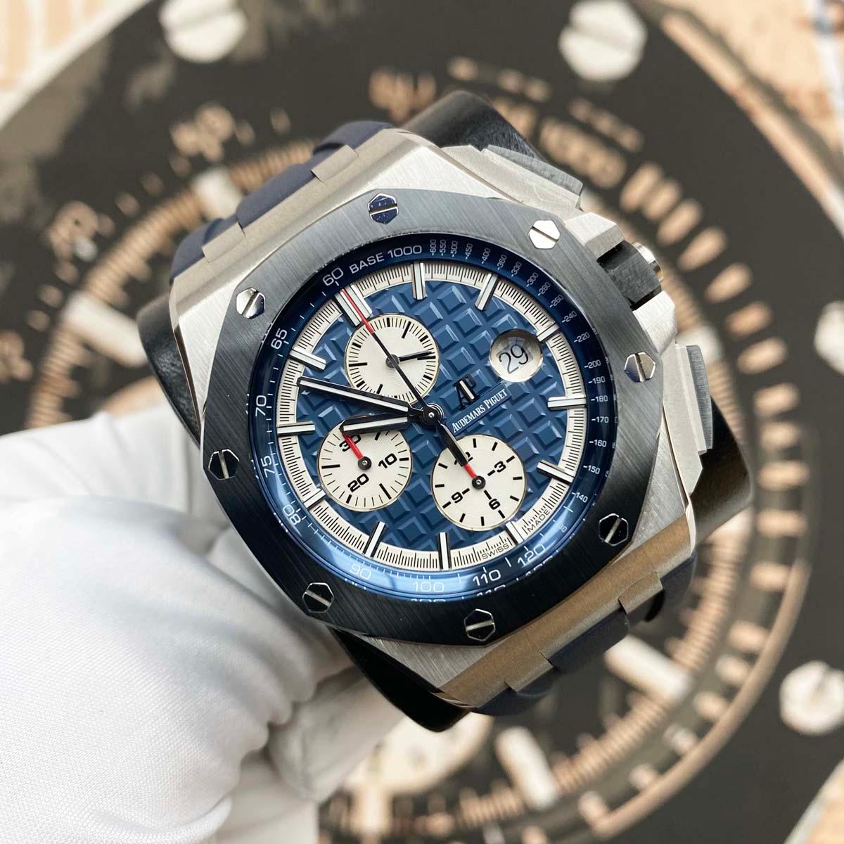 Audemars Piguet Royal Oak Offshore Chronograph 44mm 26401PO.OO.A018CR.01 Blue Dial Pre-Owned - Gotham Trading 