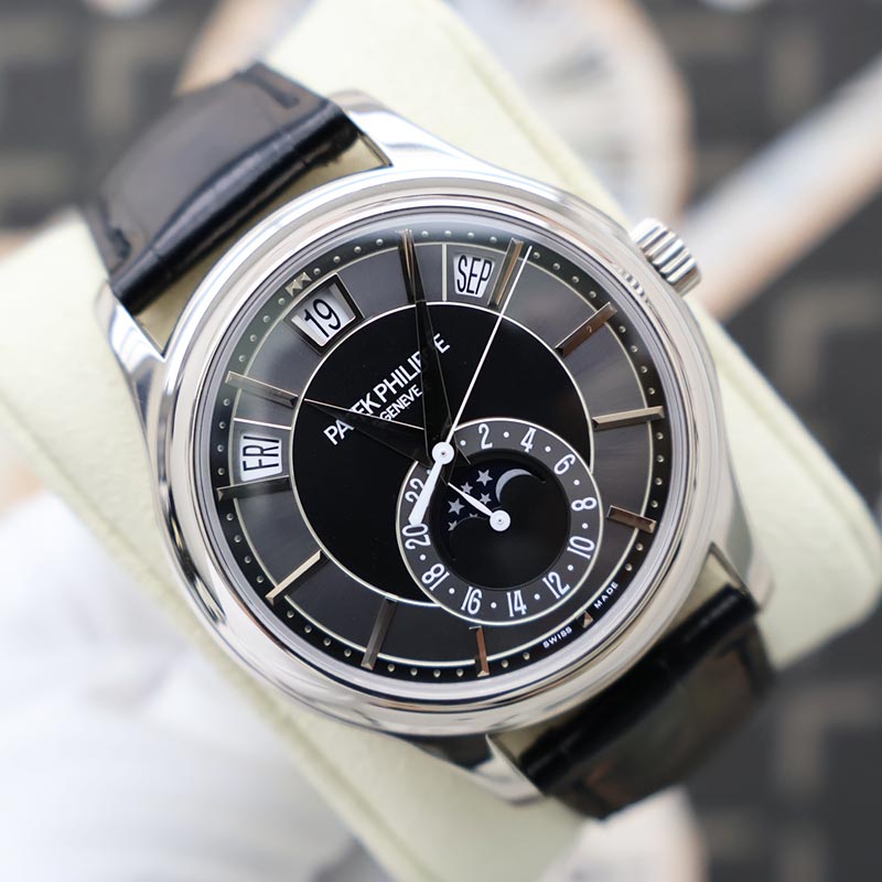 Patek Philippe Annual Calendar Complication 40mm 5205G-010 Black/Grey Dial on Deployment Buckle Pre-Owned
