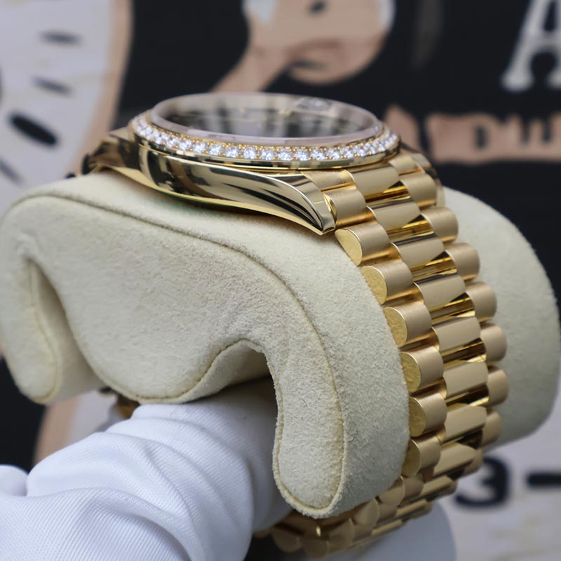 Rolex Day-Date 40 Green Ombré Roman Numeral Dial Diamond Bezel 228348RBR