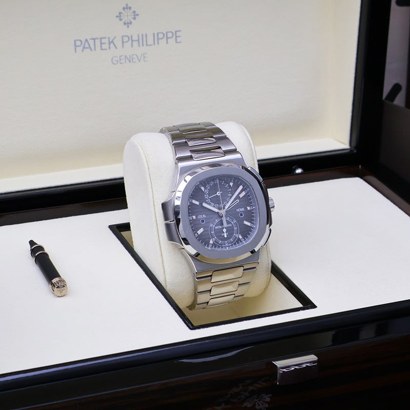 Patek Philippe Nautilus Travel Time Chronograph 40mm 5990/1A Black Dial 2017 Pre-Owned