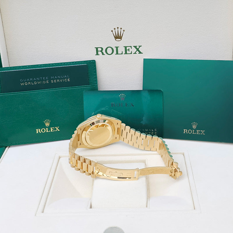 Rolex Day-Date 40 Presidential 228398TBR Black Baguette Dial / Baguette Bezel