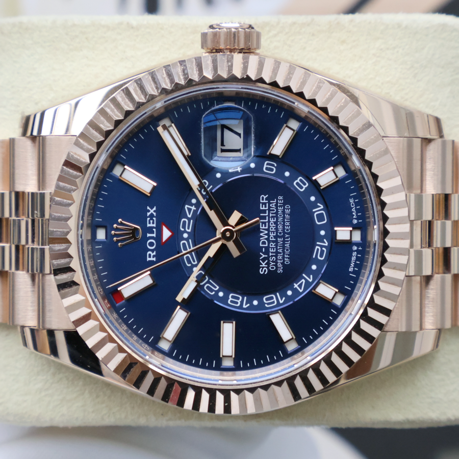 Rolex 2025 Sky-Dweller 42mm Blue Dial Rose Gold Jubilee 336935