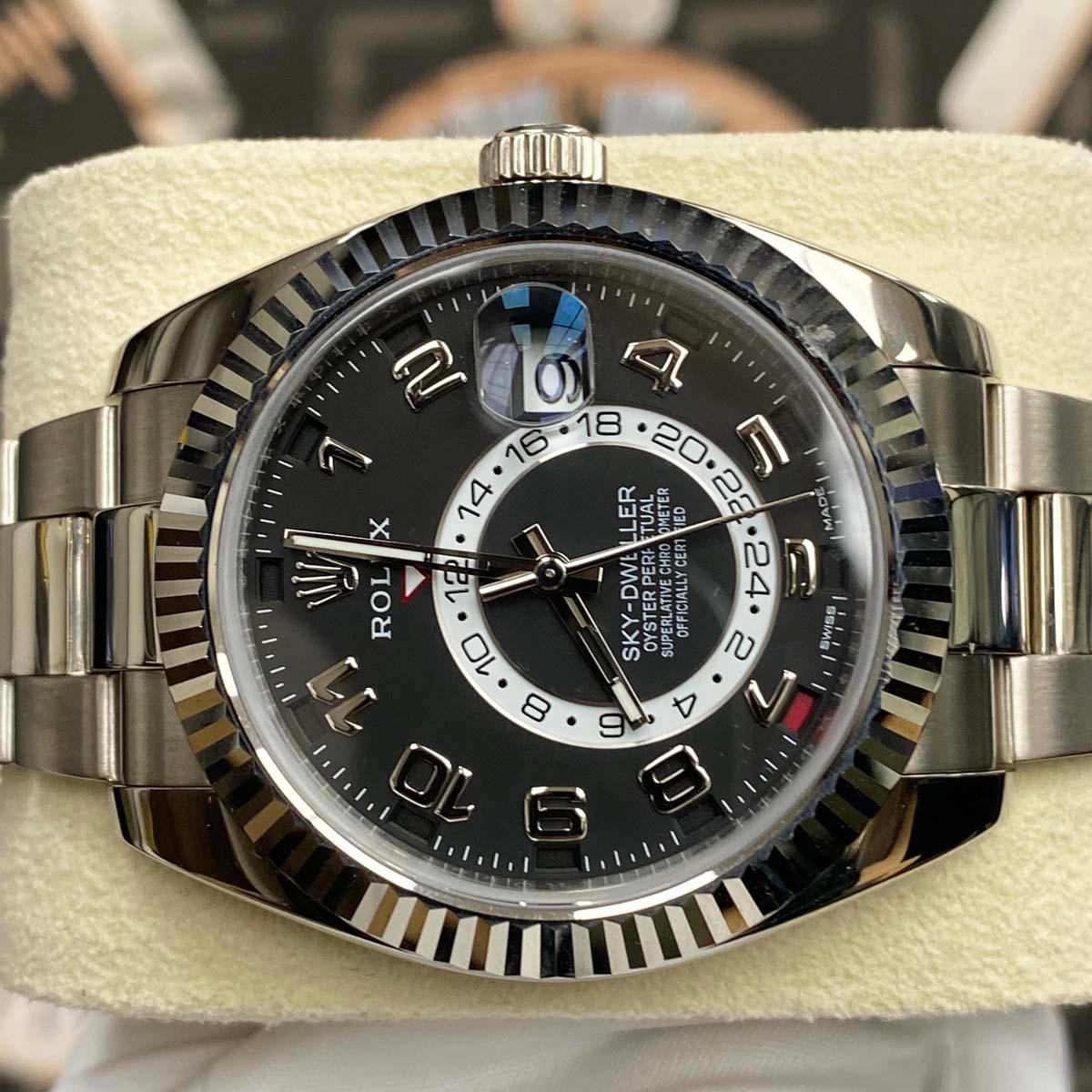 Rolex Sky-Dweller 42mm 326939 White Gold Black Dial Pre-Owned - Gotham Trading 