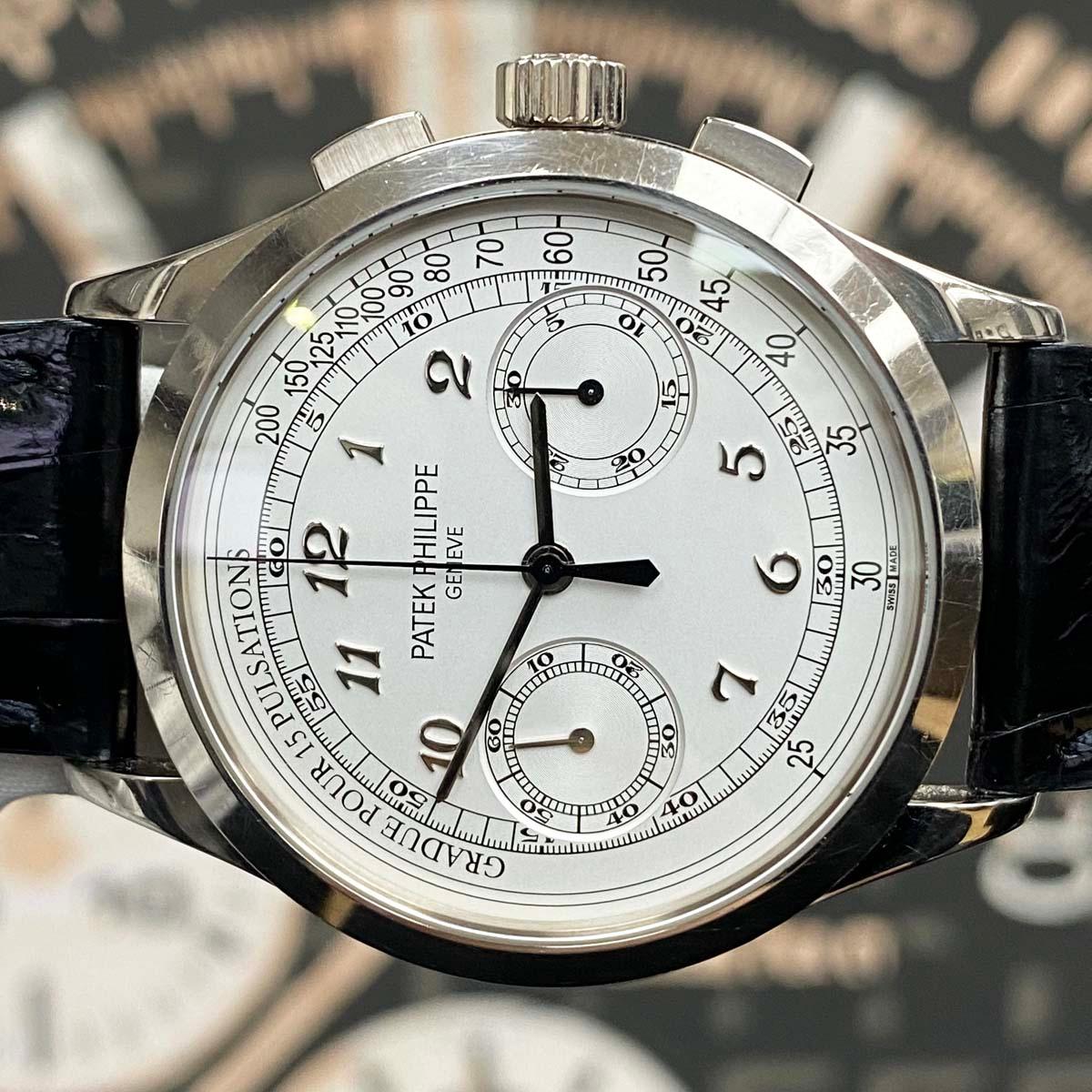 Patek Philippe Chronograph Complication 39mm 5170G Silver Dial Pre-Owned - Gotham Trading 