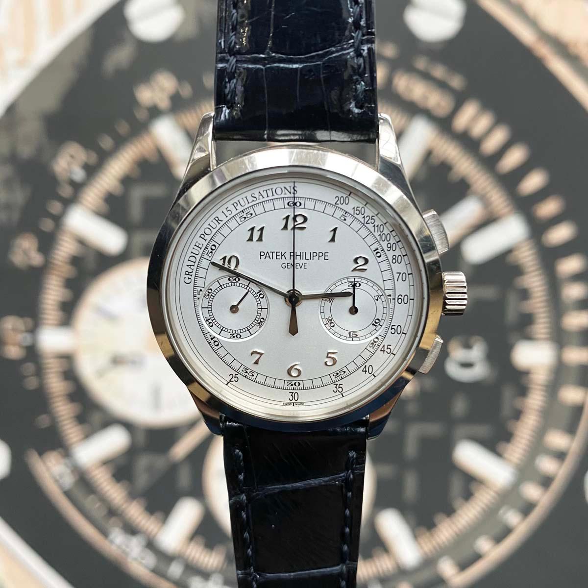 Patek Philippe Chronograph Complication 39mm 5170G Silver Dial Pre-Owned - Gotham Trading 