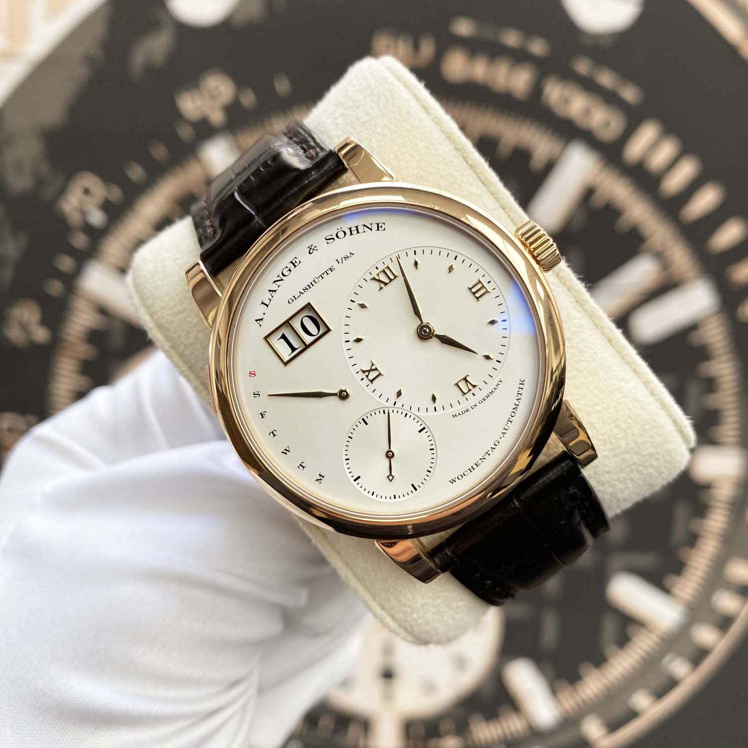 A. Lange & Söhne Lange 1 Daymatic 18k Rose Gold Silver Dial 320.032 Pre-Owned