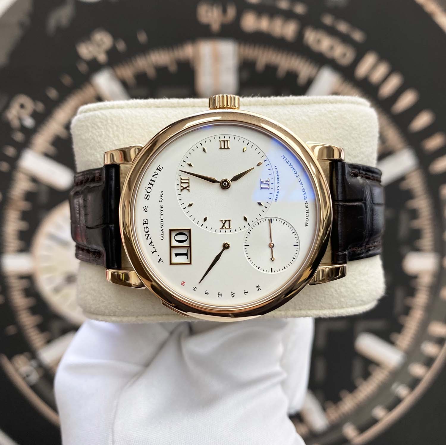 A. Lange & Söhne Lange 1 Daymatic 18k Rose Gold Silver Dial 320.032 Pre-Owned