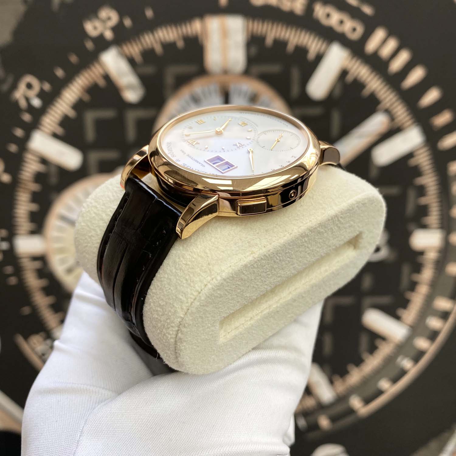 A. Lange & Söhne Lange 1 Daymatic 18k Rose Gold Silver Dial 320.032 Pre-Owned