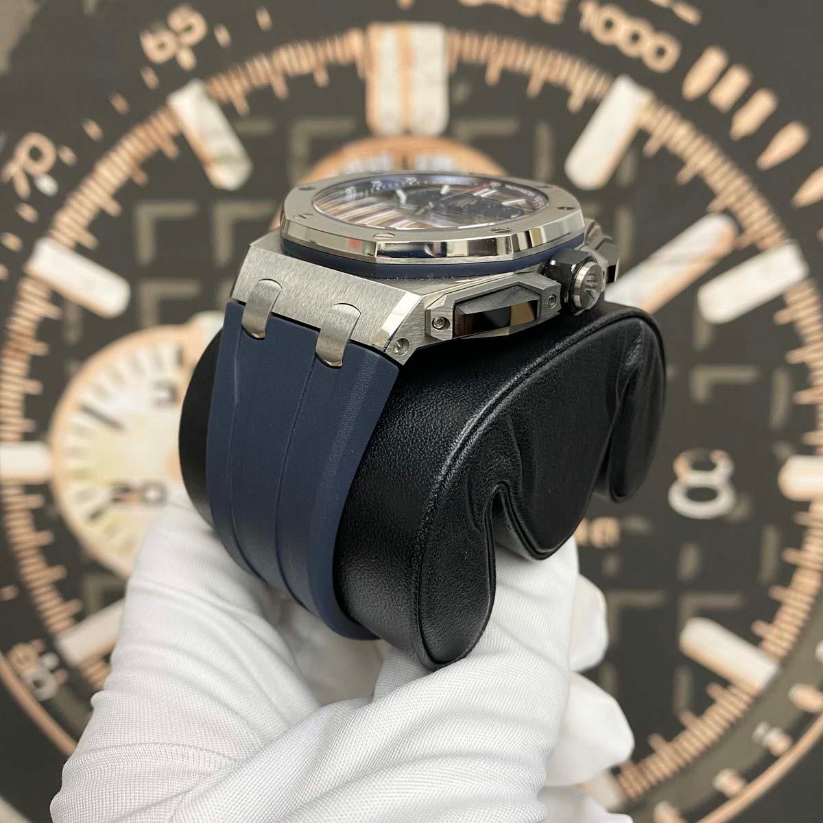 Audemars Piguet Royal Oak Offshore Chronograph 43mm 26420TI Blue Dial UNWORN - Gotham Trading 