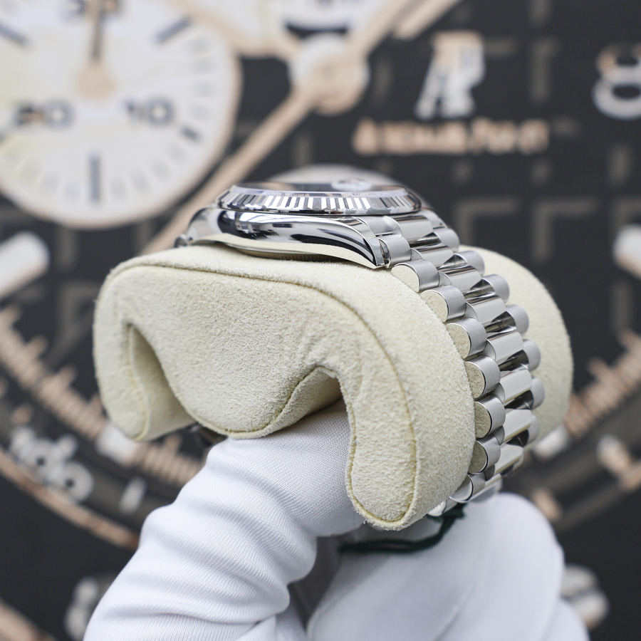 Rolex 2025 Day-Date 36mm 128236 Ice Blue Baguette Diamond Dial