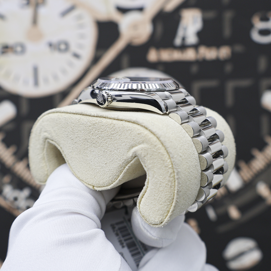 Rolex 2025 Day-Date 36mm 128236 Ice Blue Baguette Diamond Dial