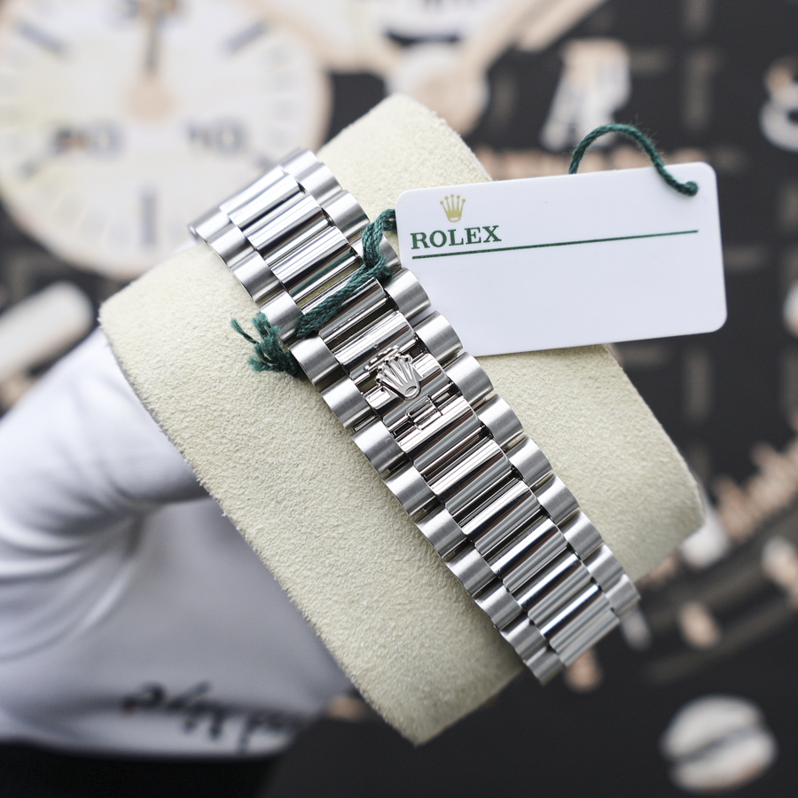 Rolex 2025 Day-Date 36mm 128236 Ice Blue Baguette Diamond Dial