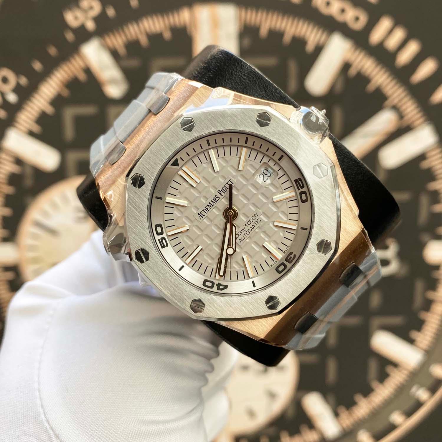 Audemars Piguet Limited Edition Japan Royal Oak Offshore Diver 15711IO 42mm Grey Dial Pre-Owned - Gotham Trading 