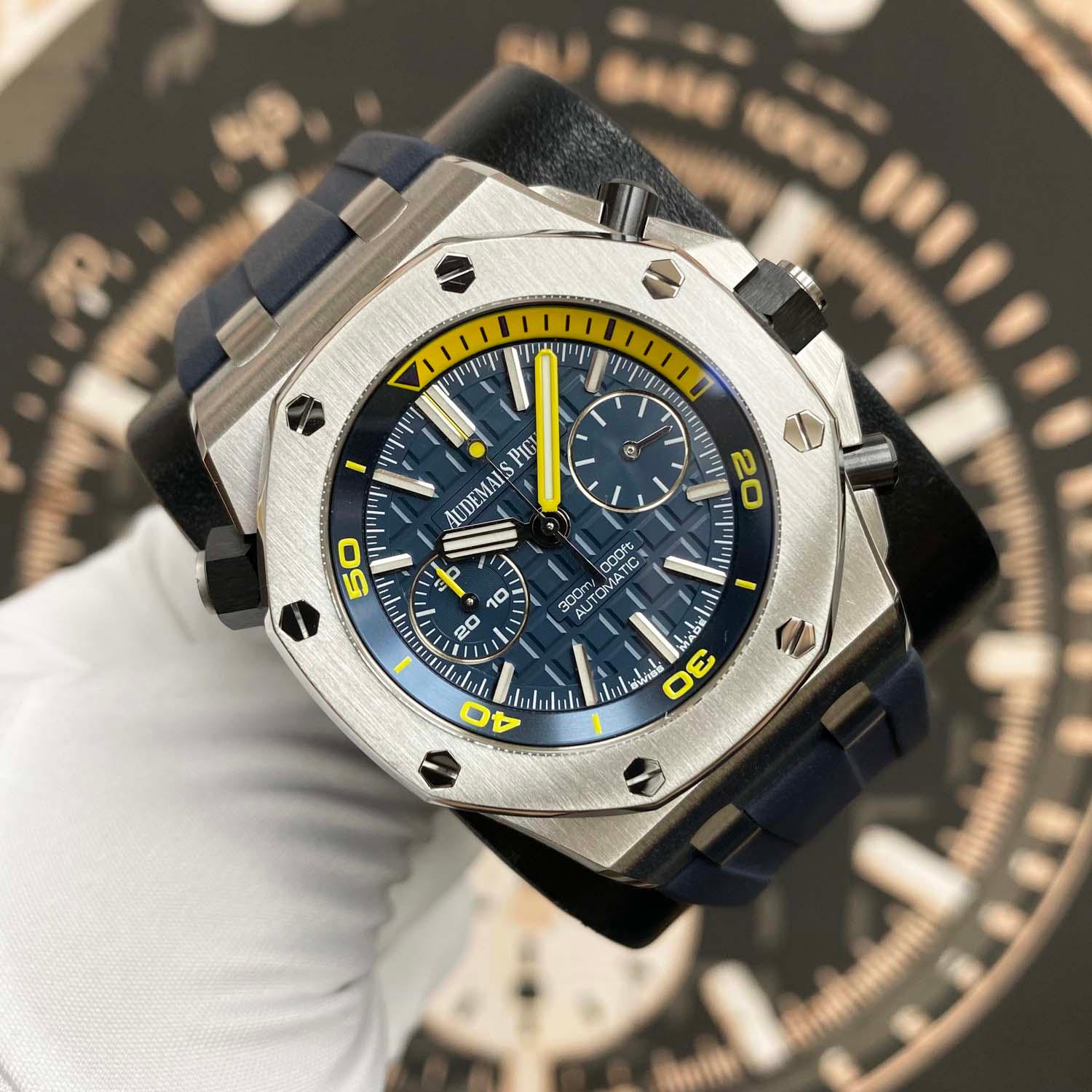 Audemars Piguet Limited Edition Royal Oak Offshore Diver 42mm 26703ST.OO.A027CA.01 Blue Dial Pre-Owned - Gotham Trading 