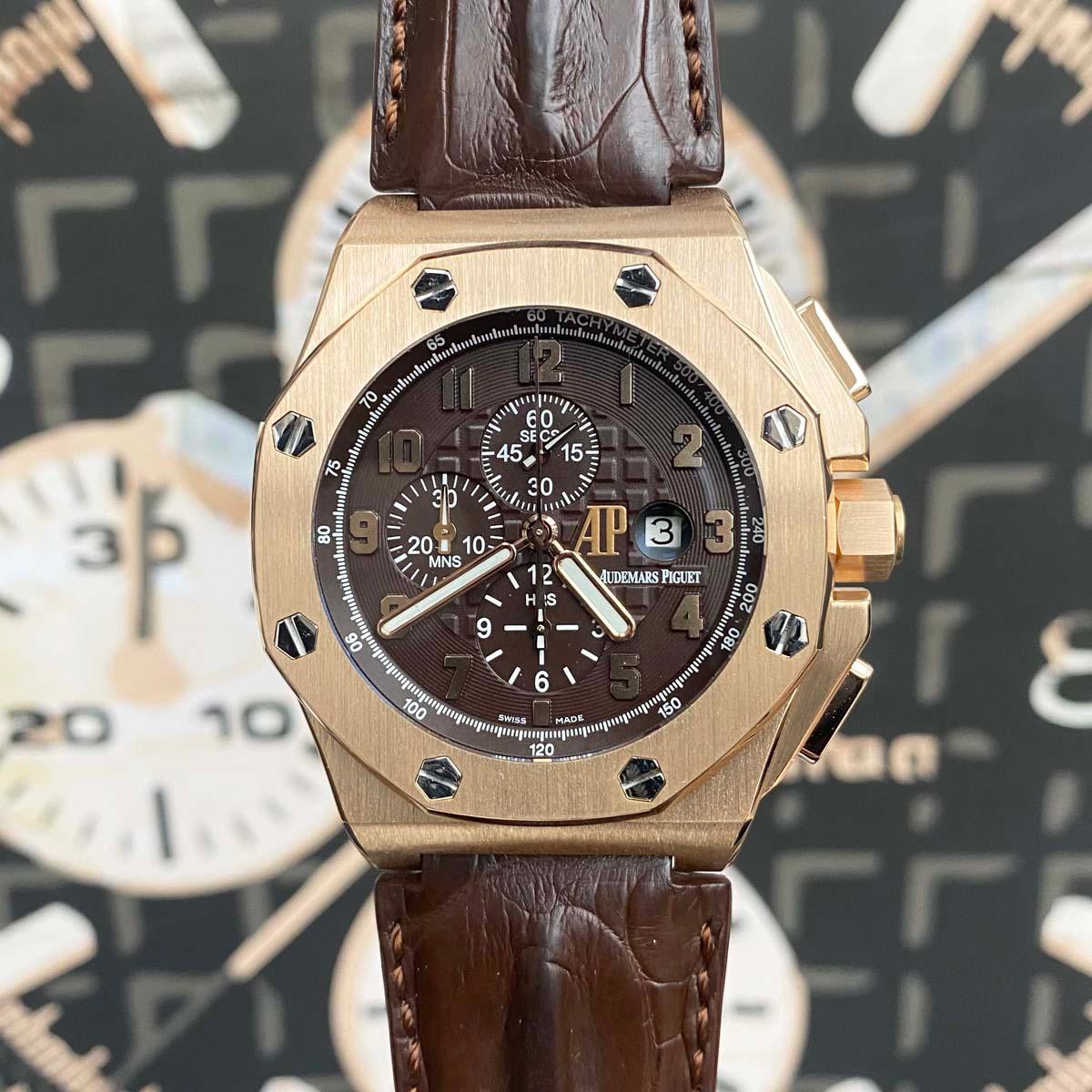 Audemars Piguet Limited Edition All-Star Royal Oak Offshore Chronograph 26158OR Pre-Owned Mint Condition New Strap! - Gotham Trading 