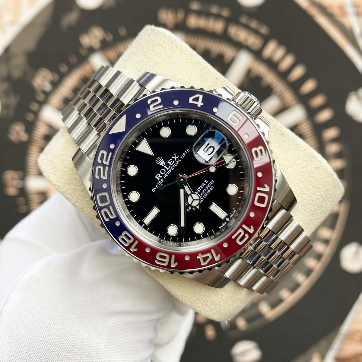 Rolex GMT-Master II "Pepsi" 40mm 126710BLRO Black Dial Pre-Owned - Gotham Trading 