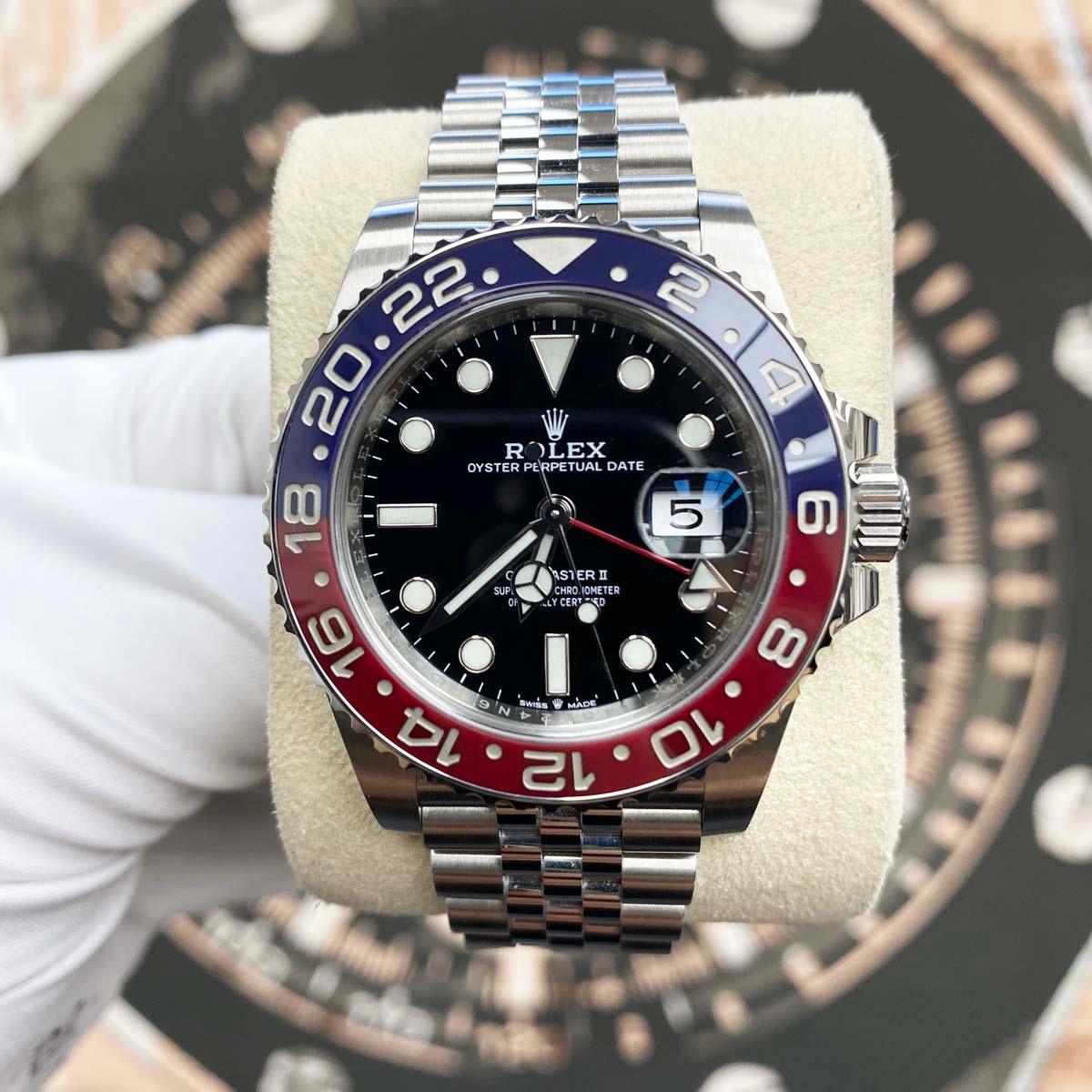 Rolex GMT-Master II "Pepsi" 40mm 126710BLRO Black Dial Pre-Owned - Gotham Trading 