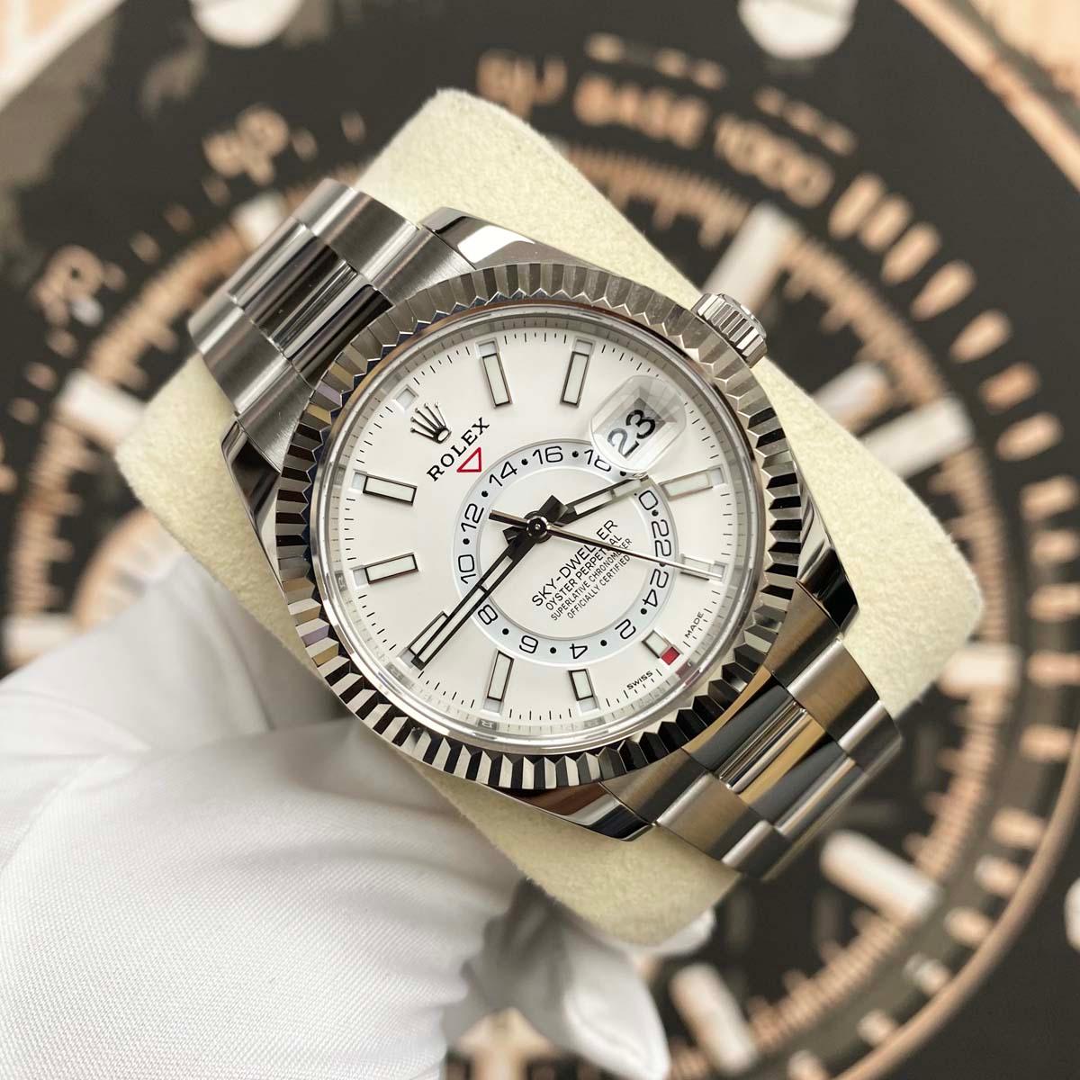 Rolex Sky-Dweller 42mm 326934 White Dial Pre-Owned - Gotham Trading 