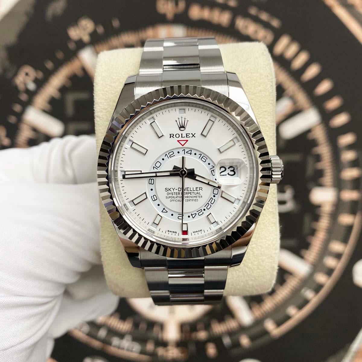 Rolex Sky-Dweller 42mm 326934 White Dial Pre-Owned - Gotham Trading 